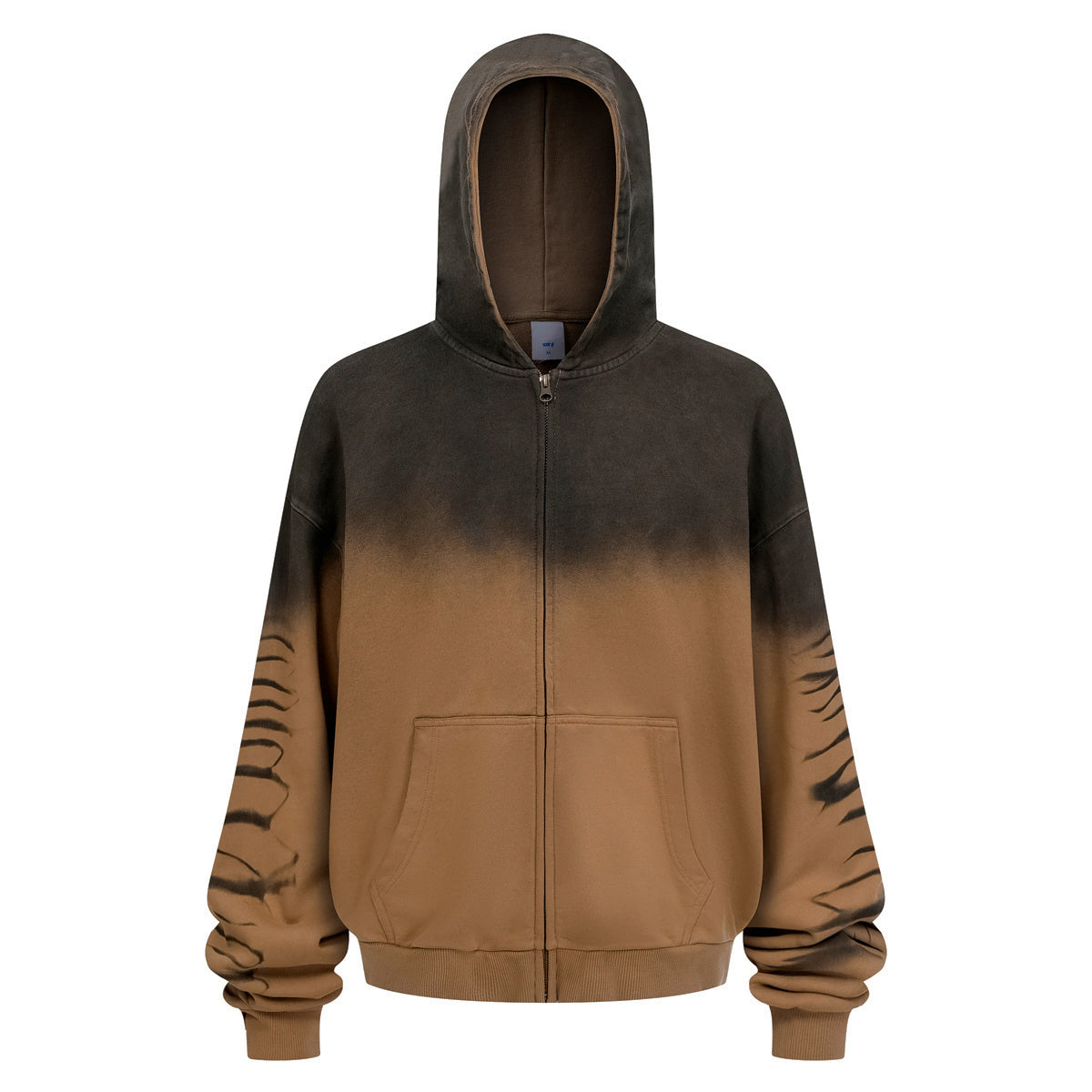 Gradient Brushed Zipper Hoodie