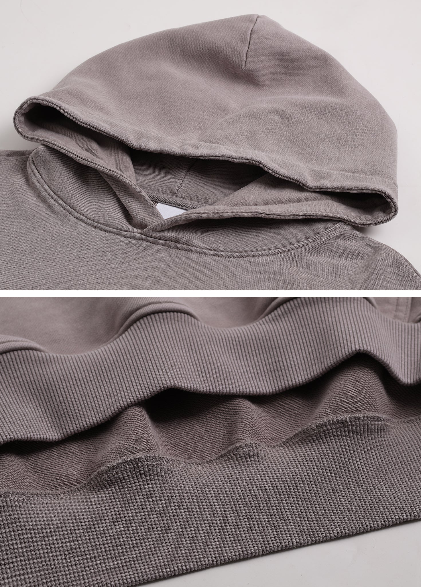 Mock Two-Piece Raw Sleeve Edge Hoodie