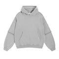 Mock Two-Piece Raw Sleeve Edge Hoodie