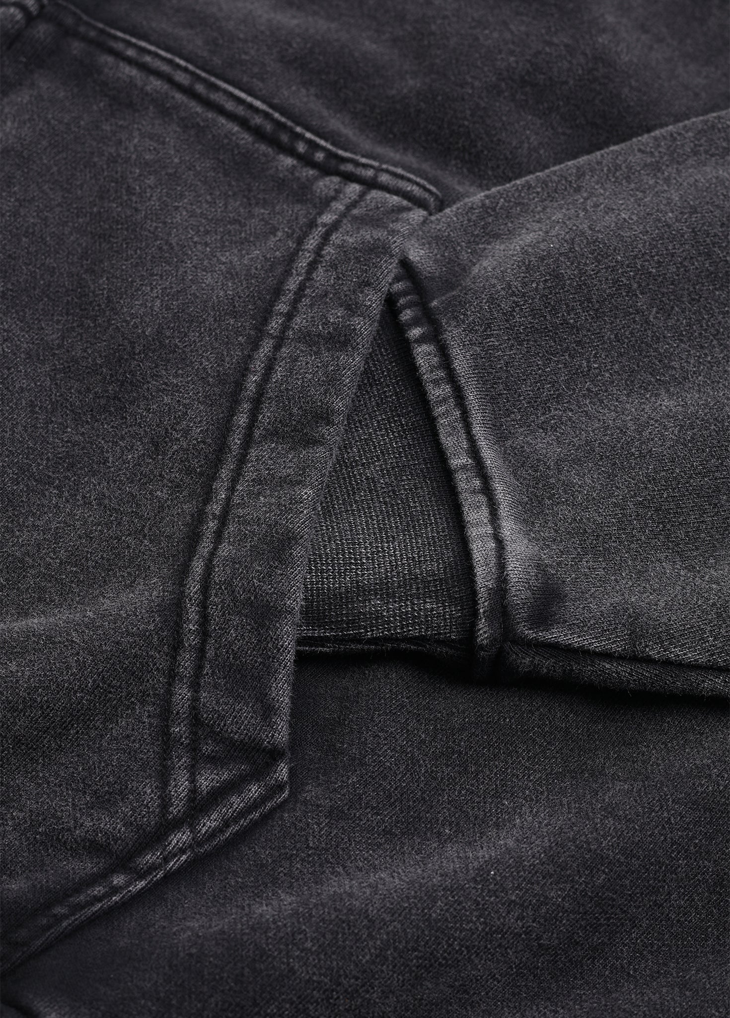 Patchwork Frayed Edge Zip Up Hoodie
