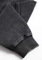 Patchwork Frayed Edge Zip Up Hoodie