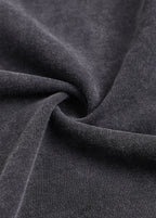 Patchwork Frayed Edge Zip Up Hoodie