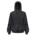 Patchwork Frayed Edge Zip Up Hoodie