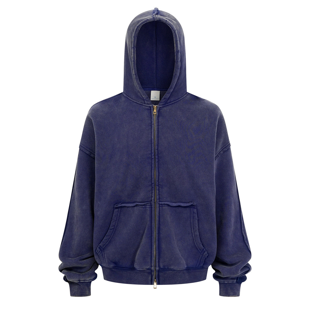 Destroyed Frayed Batik Zip Up Hoodie