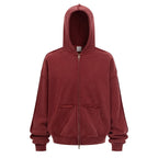 Destroyed Frayed Batik Zip Up Hoodie
