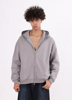 Overlock Embroidery Zip-up Hoodie