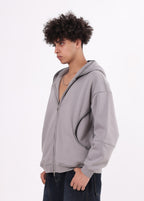 Overlock Embroidery Zip-up Hoodie