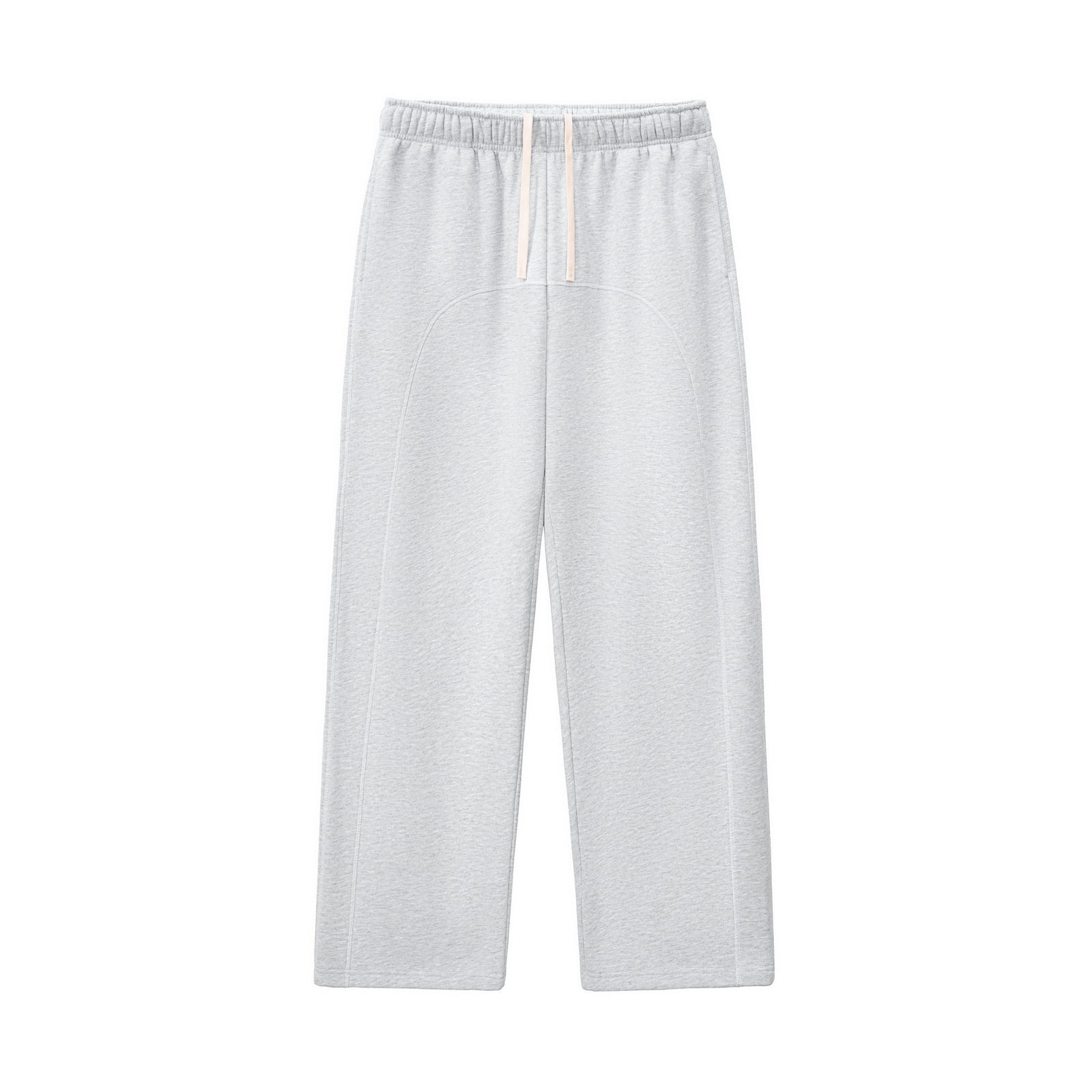 Men's 350GSM Fleece Wide Leg Pants with 3-Needle Cover Stitch Design, Casual Drawstring, and Contrast Color