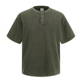Henley Neck Batik Waffle Knit T-shirt