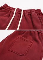 Distressed Curved Wide Leg Pants