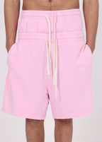 Double Waistband Snow Washed Shorts