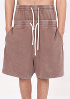 Double Waistband Snow Washed Shorts