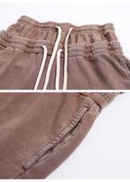 Double Waistband Snow Washed Shorts