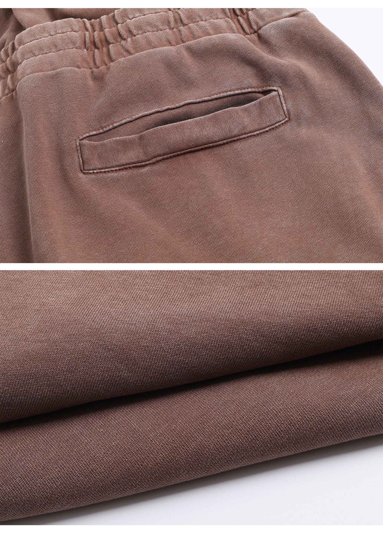 Double Waistband Snow Washed Shorts