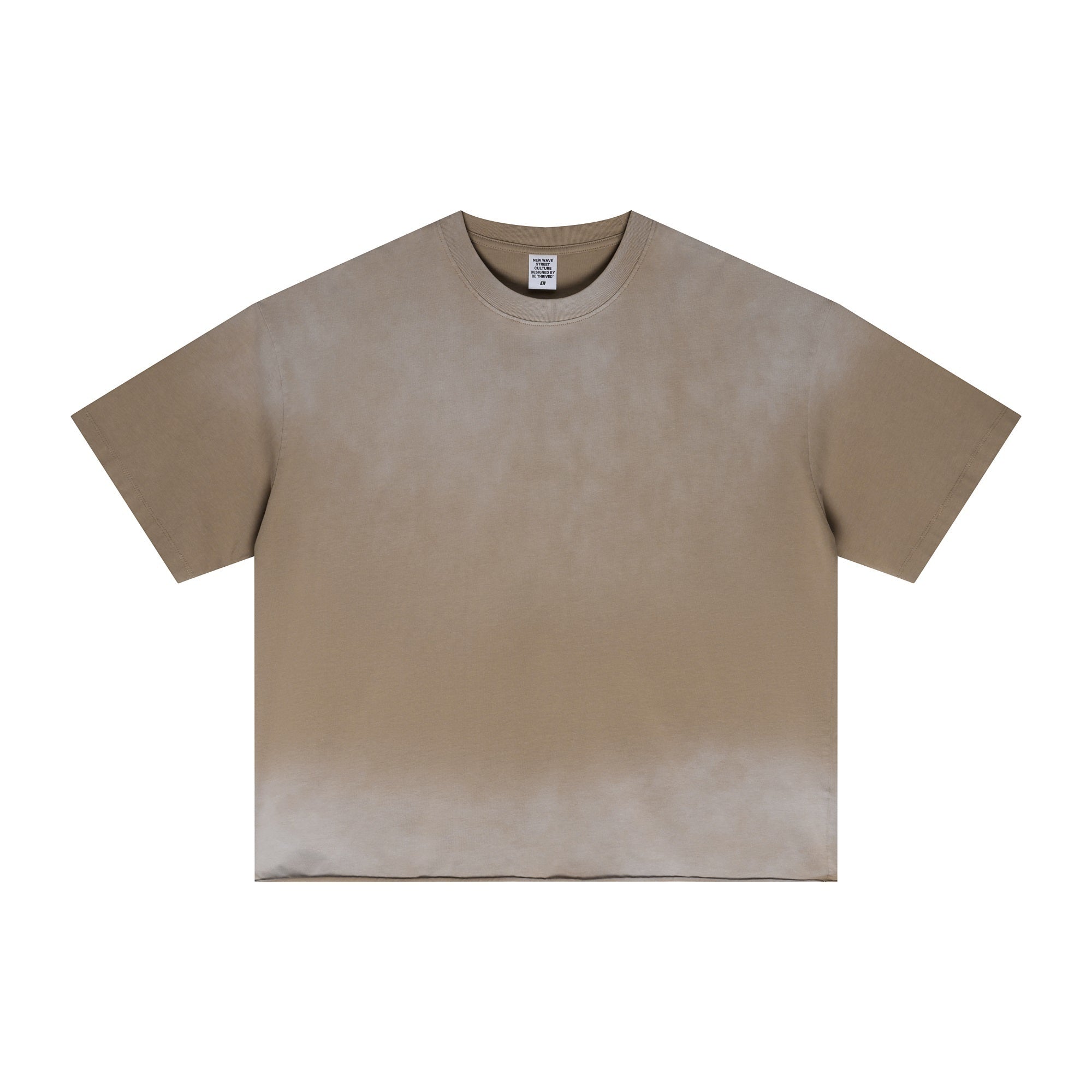 Men's Vintage Stone Wash Streetwear Boxy-Fit Spray-on Fading Distressed Edge Oversized Summer T-shirt