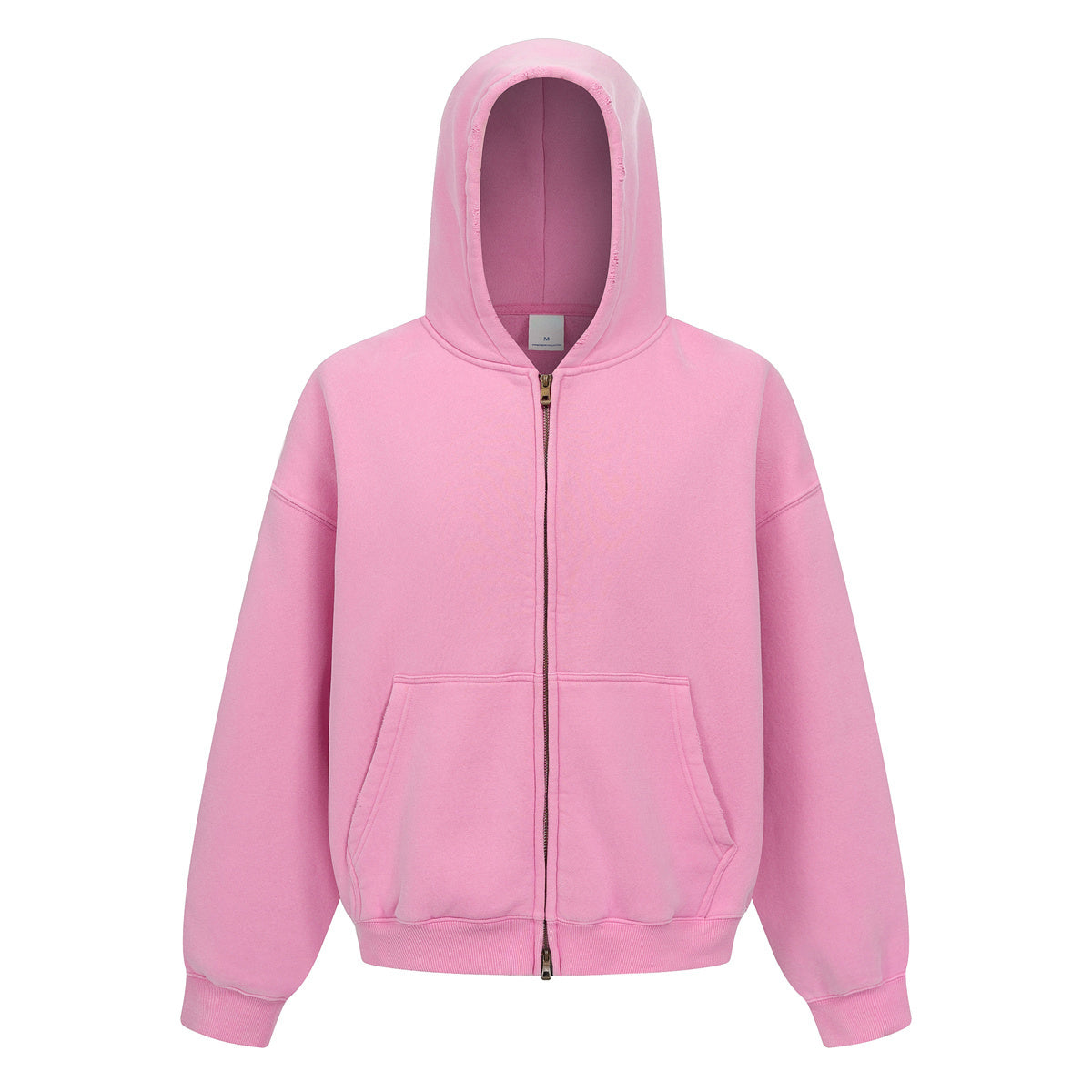 Custom Vintage Washed Hoodie Batik 370GSM Boxy Zipper-up Fleece Hoodie Men's Hooded Collar Coat for Winter