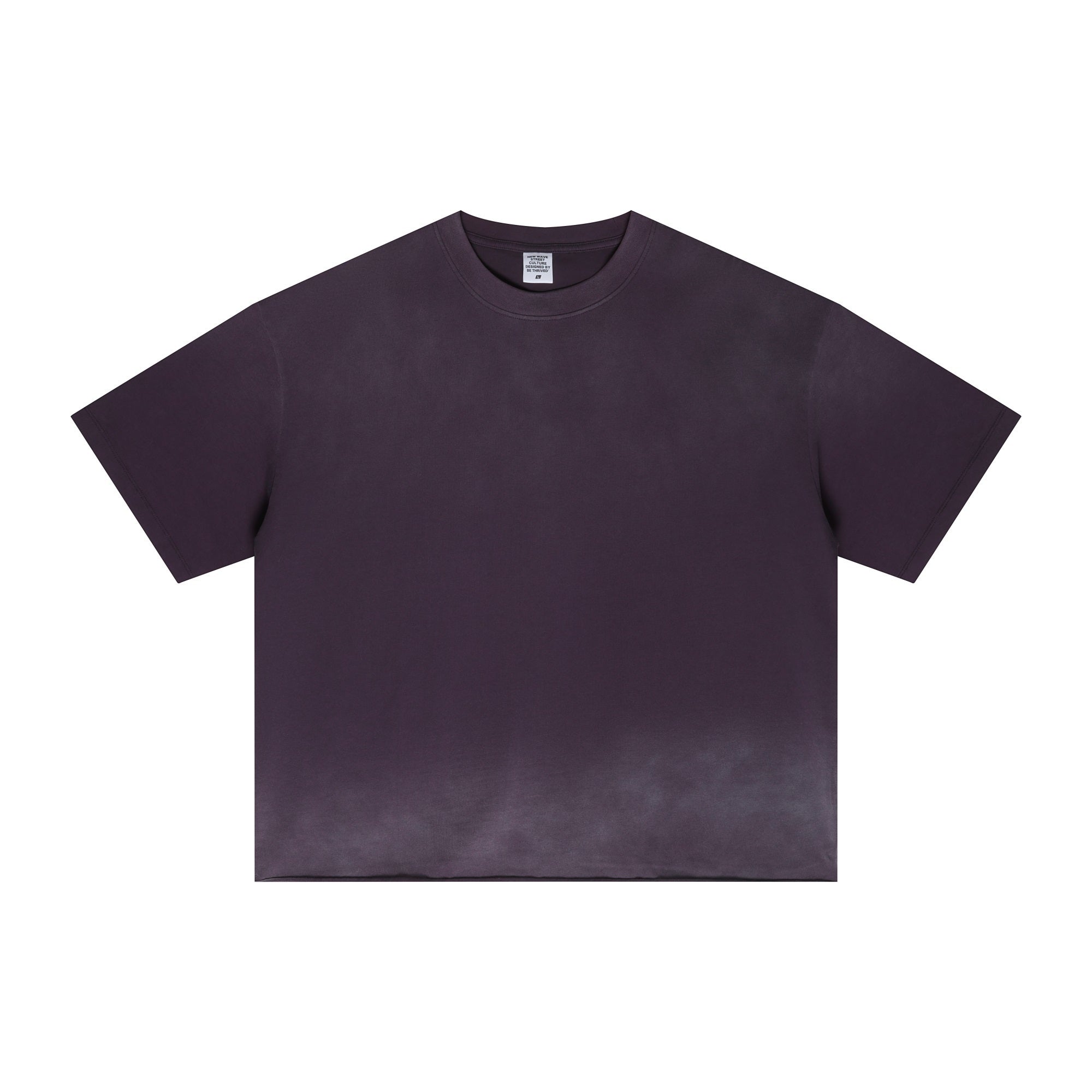 Men's Vintage Stone Wash Streetwear Boxy-Fit Spray-on Fading Distressed Edge Oversized Summer T-shirt