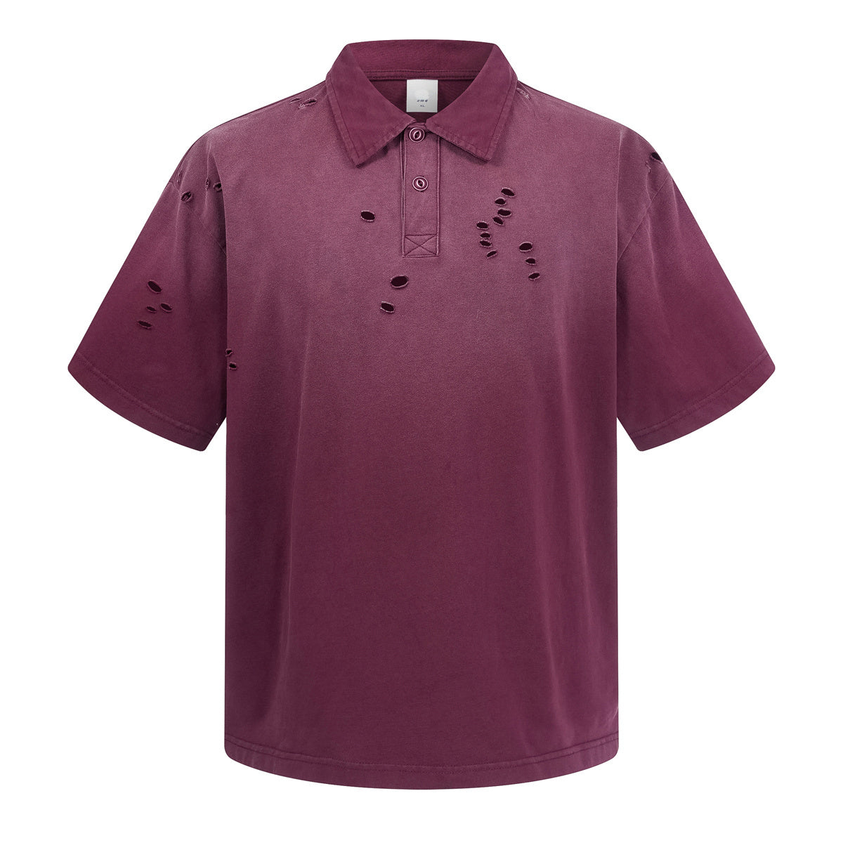 Wholesale heavyweight 275g 100% cotton washed vintage spray-stonewashed distressed ripped short-sleeve T-shirt