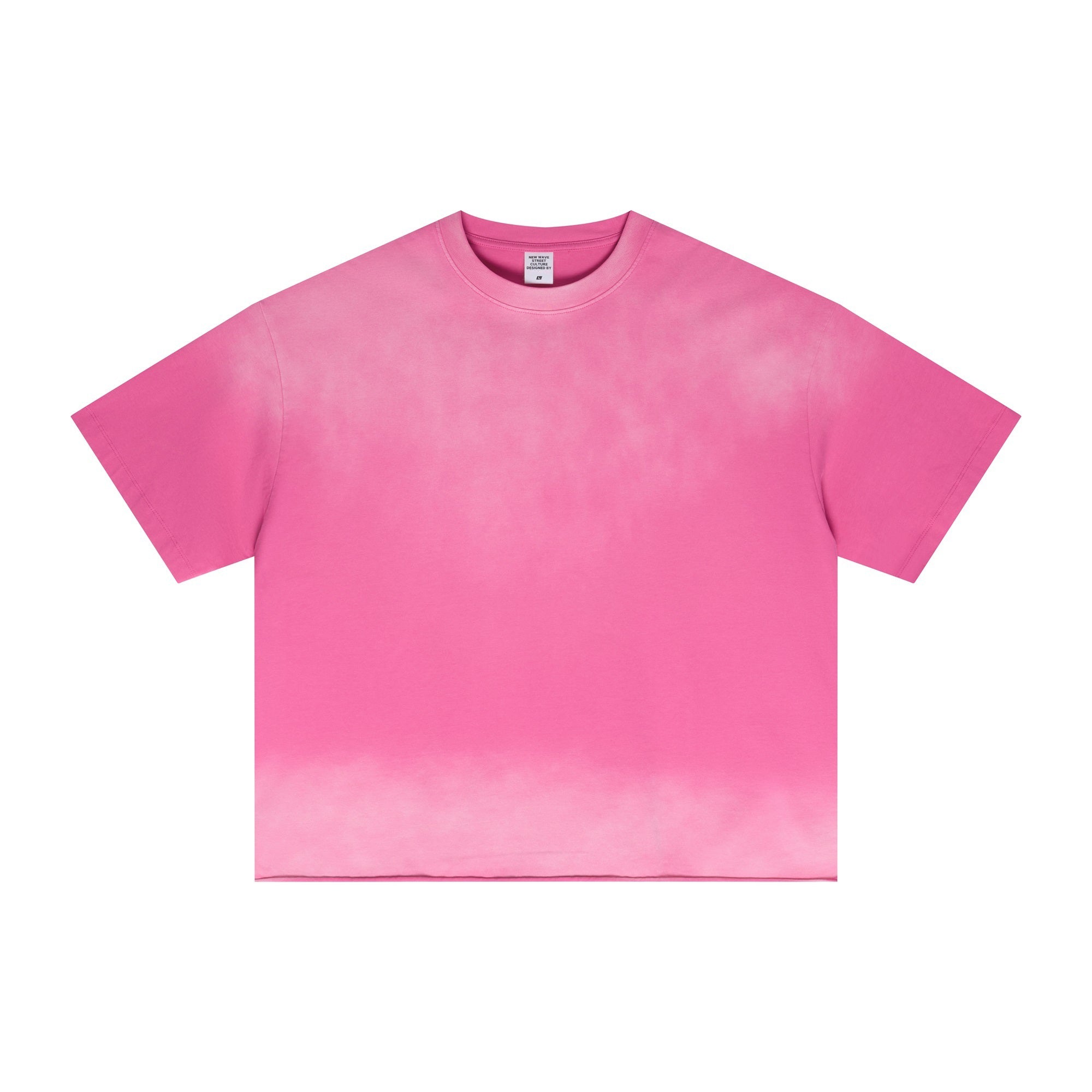 Men's Vintage Stone Wash Streetwear Boxy-Fit Spray-on Fading Distressed Edge Oversized Summer T-shirt