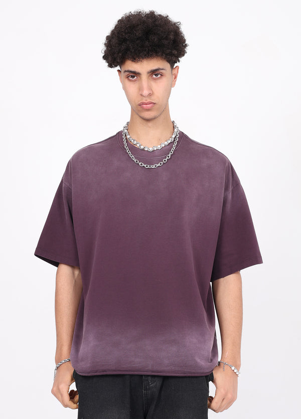 Spray-on Fading Raw Hem Tee