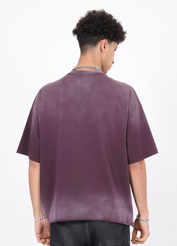 Spray-on Fading Raw Hem Tee