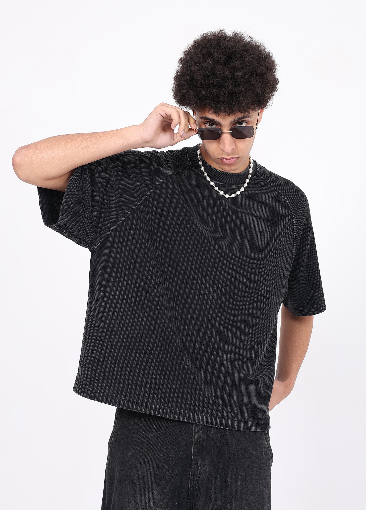 Boxy-Fit Waffle Raglan Tee