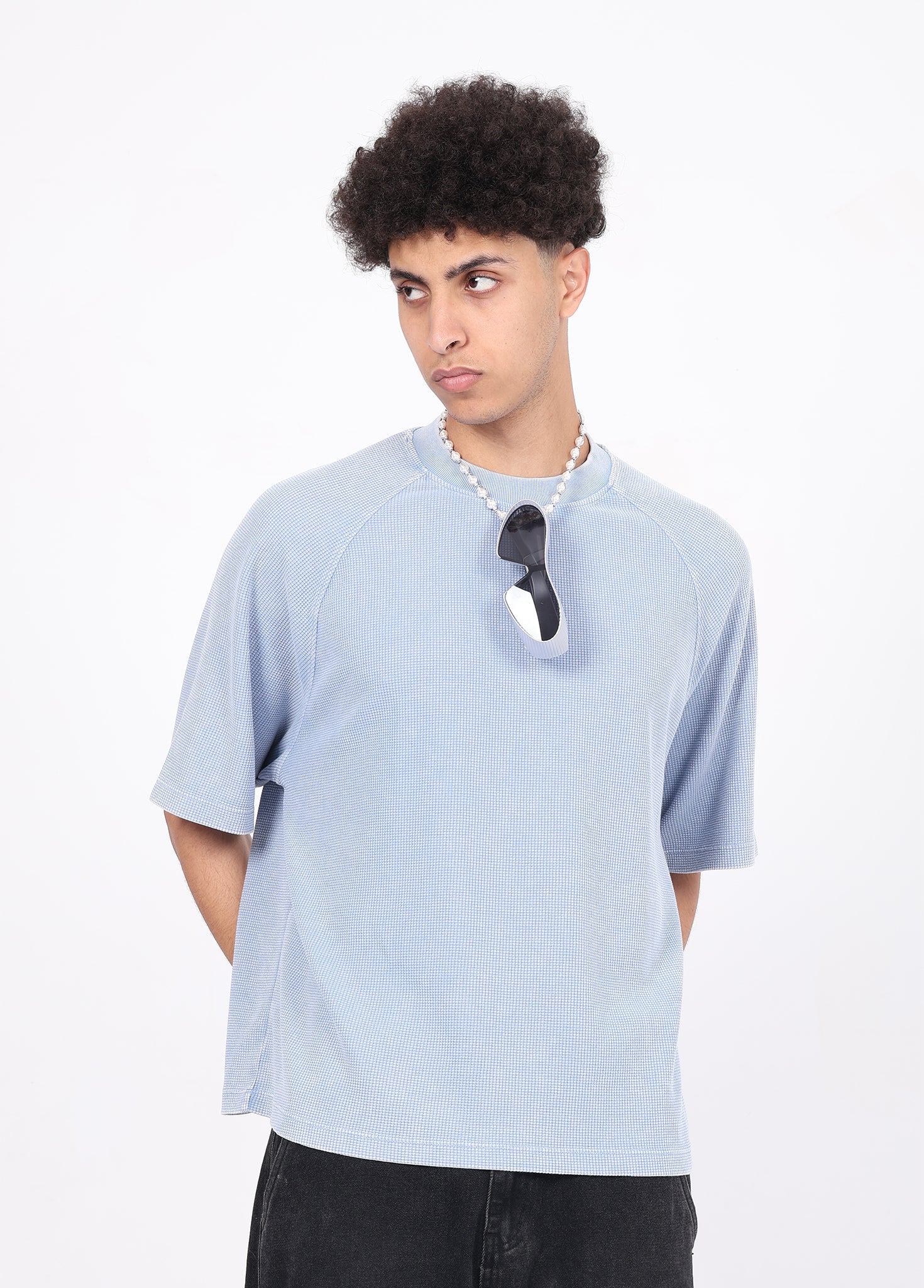 Boxy-Fit Waffle Raglan Tee
