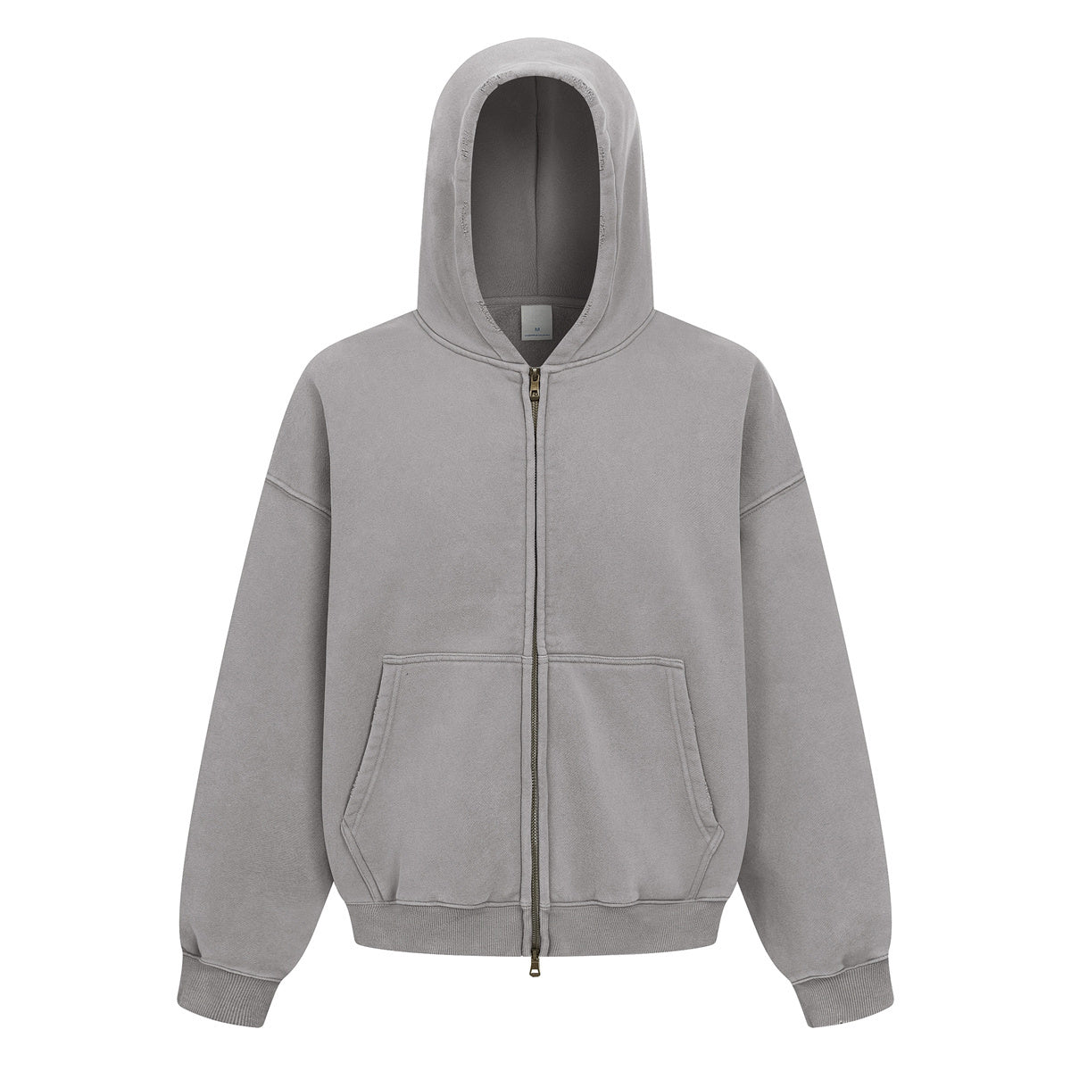 Custom Vintage Washed Hoodie Batik 370GSM Boxy Zipper-up Fleece Hoodie Men's Hooded Collar Coat for Winter