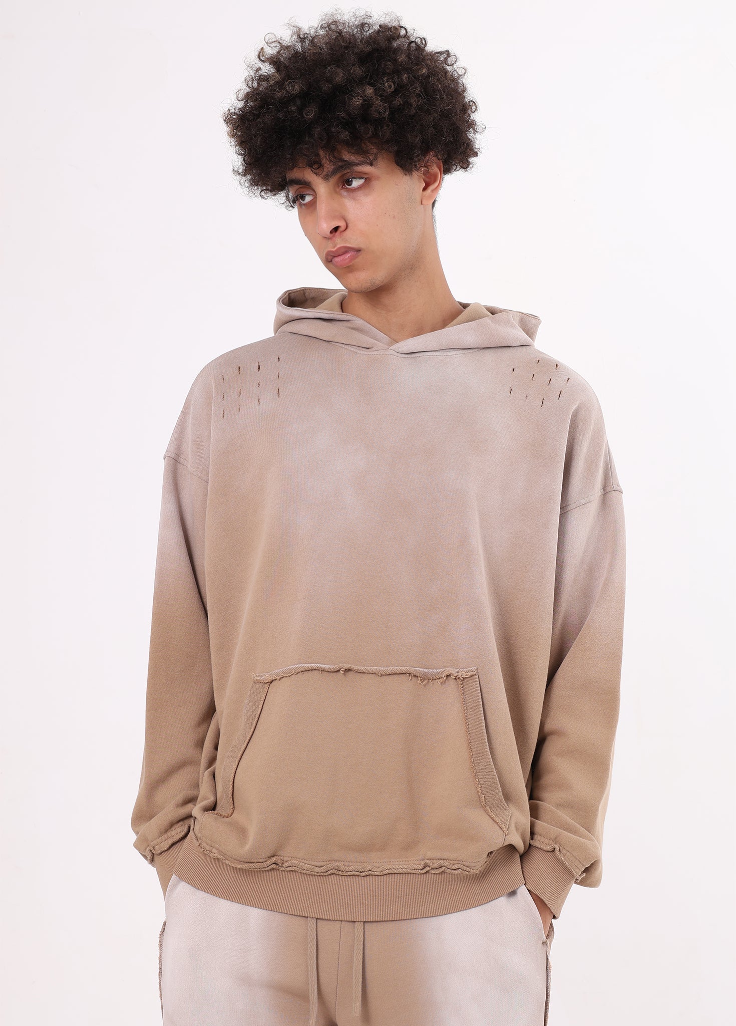 French Terry Raw Edge Hoodie
