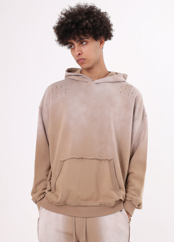 French Terry Raw Edge Hoodie