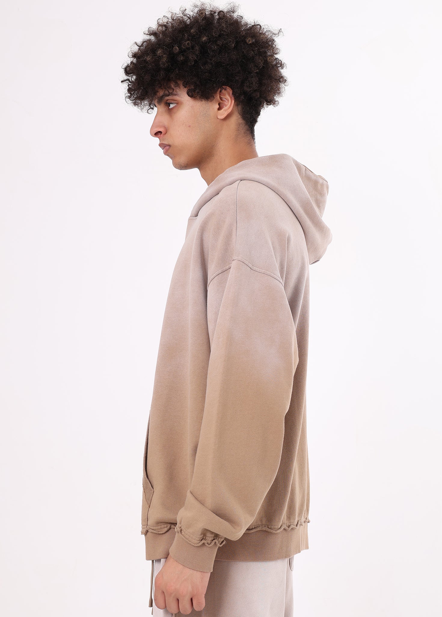 French Terry Raw Edge Hoodie