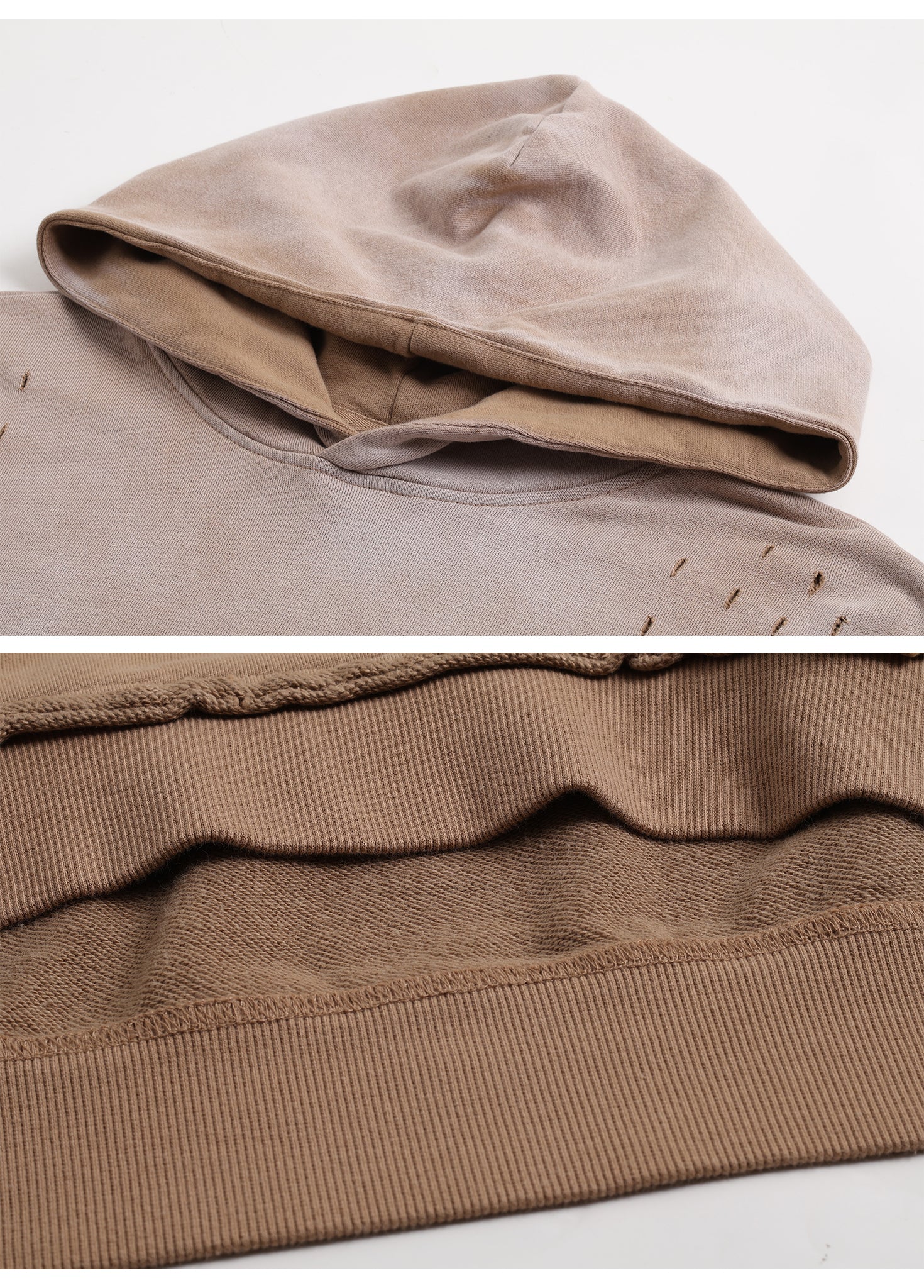 French Terry Raw Edge Hoodie