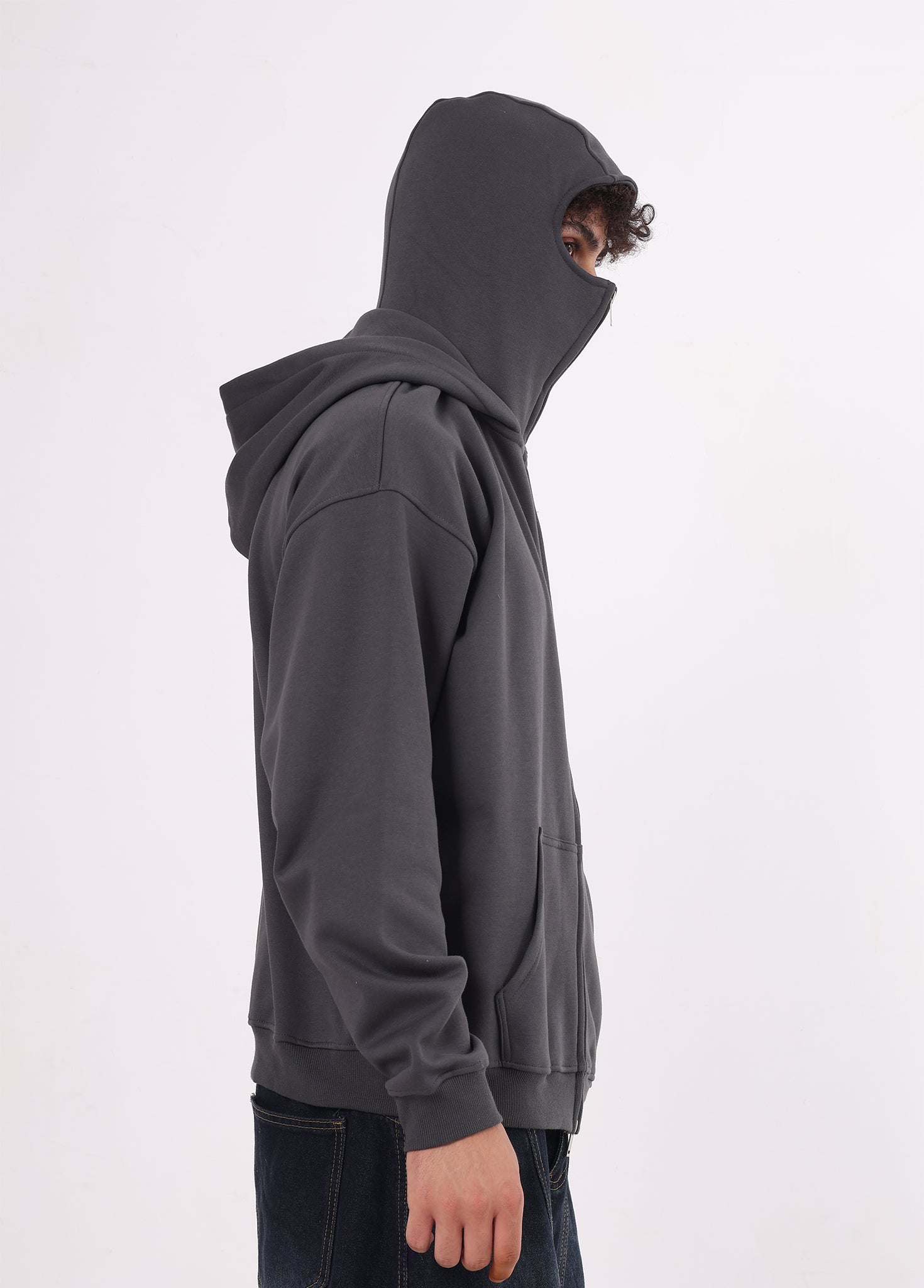 Windproof Face Mask Zip Up Hoodie