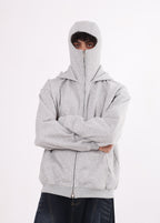 Windproof Face Mask Zip Up Hoodie
