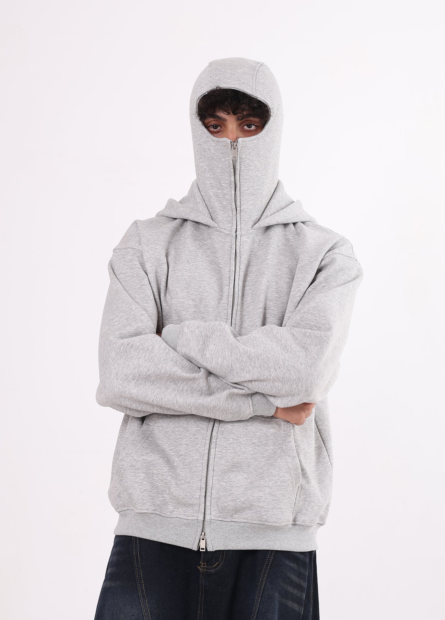 Windproof Face Mask Zip Up Hoodie