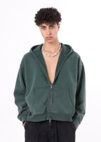 Vintage Fleece Zipper-up Hoodie