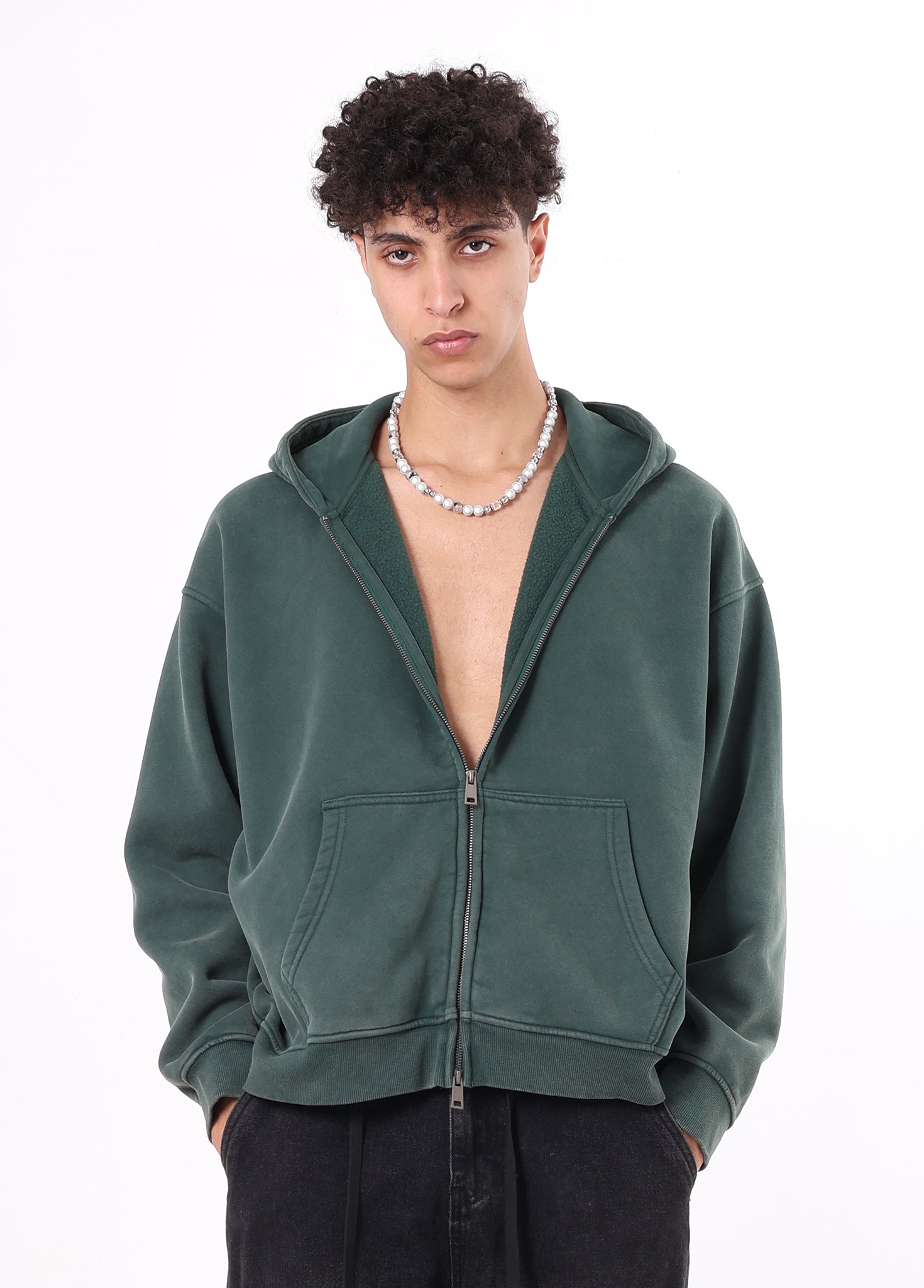 Vintage Fleece Zipper-up Hoodie
