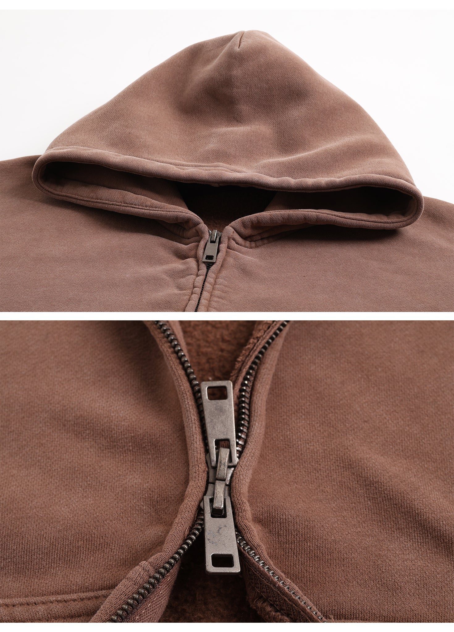 Vintage Fleece Zipper-up Hoodie