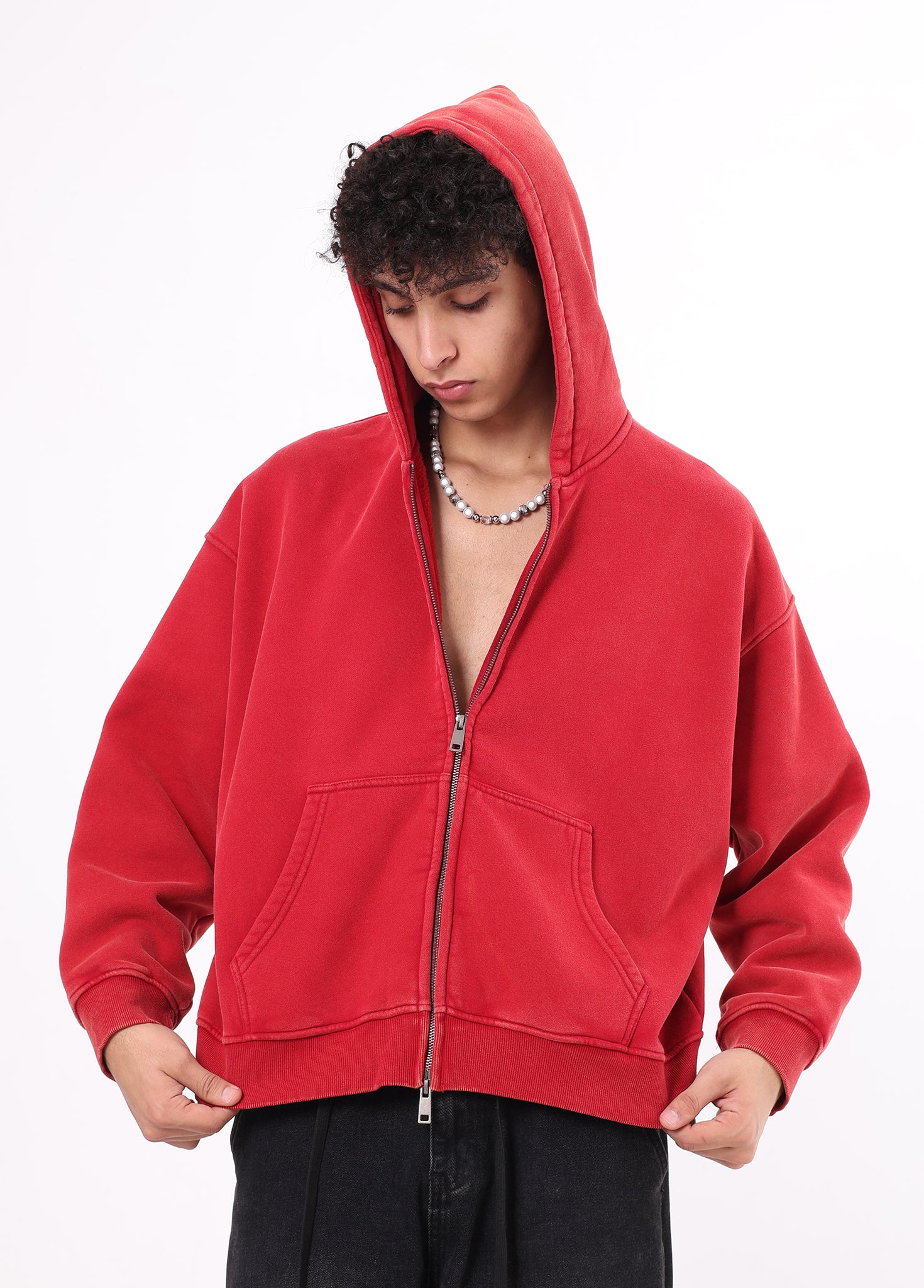 Vintage Fleece Zipper-up Hoodie