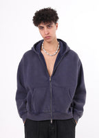 Vintage Fleece Zipper-up Hoodie