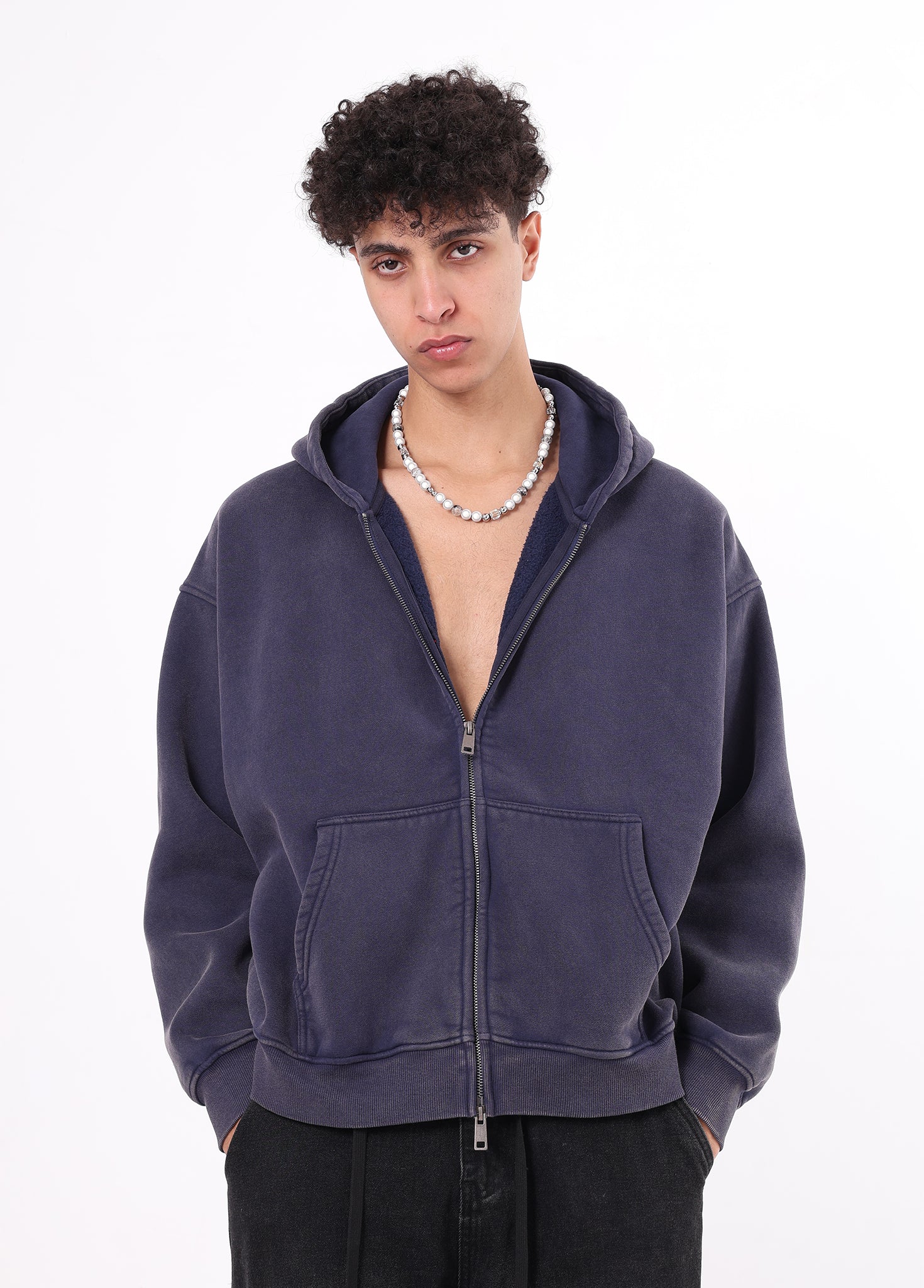 Vintage Fleece Zipper-up Hoodie