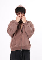 Vintage Fleece Zipper-up Hoodie