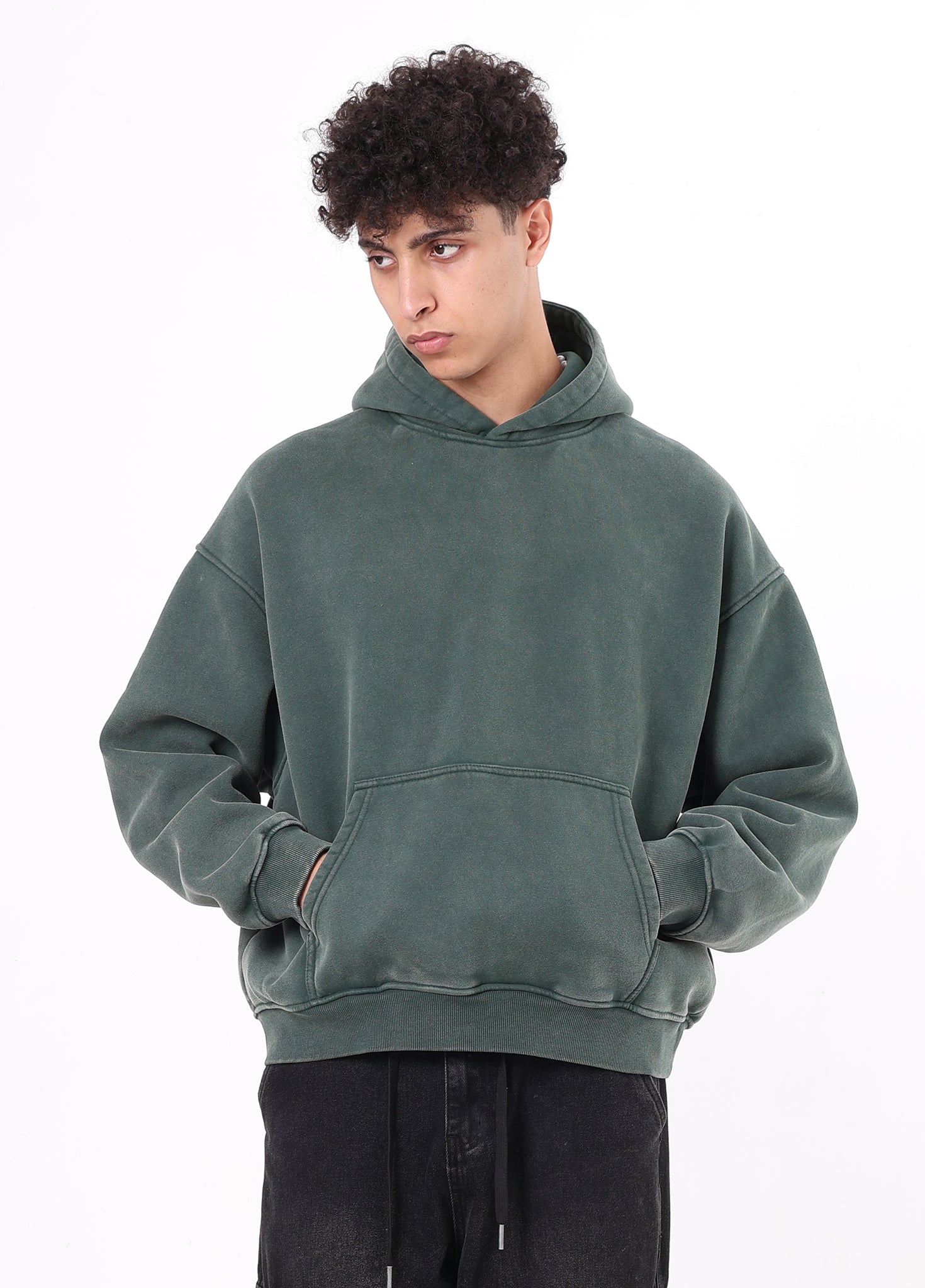 Boxy-Fit Fleece Hooded