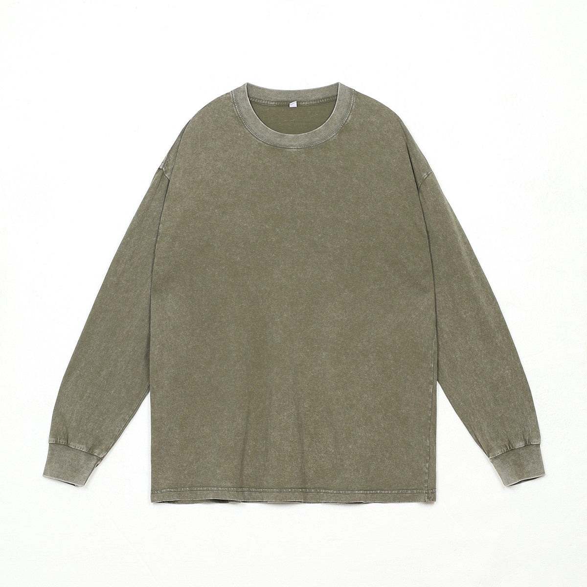100% cotton, 230g heavyweight vintage distressed washed drop shoulder long-sleeve oversized t-shirt