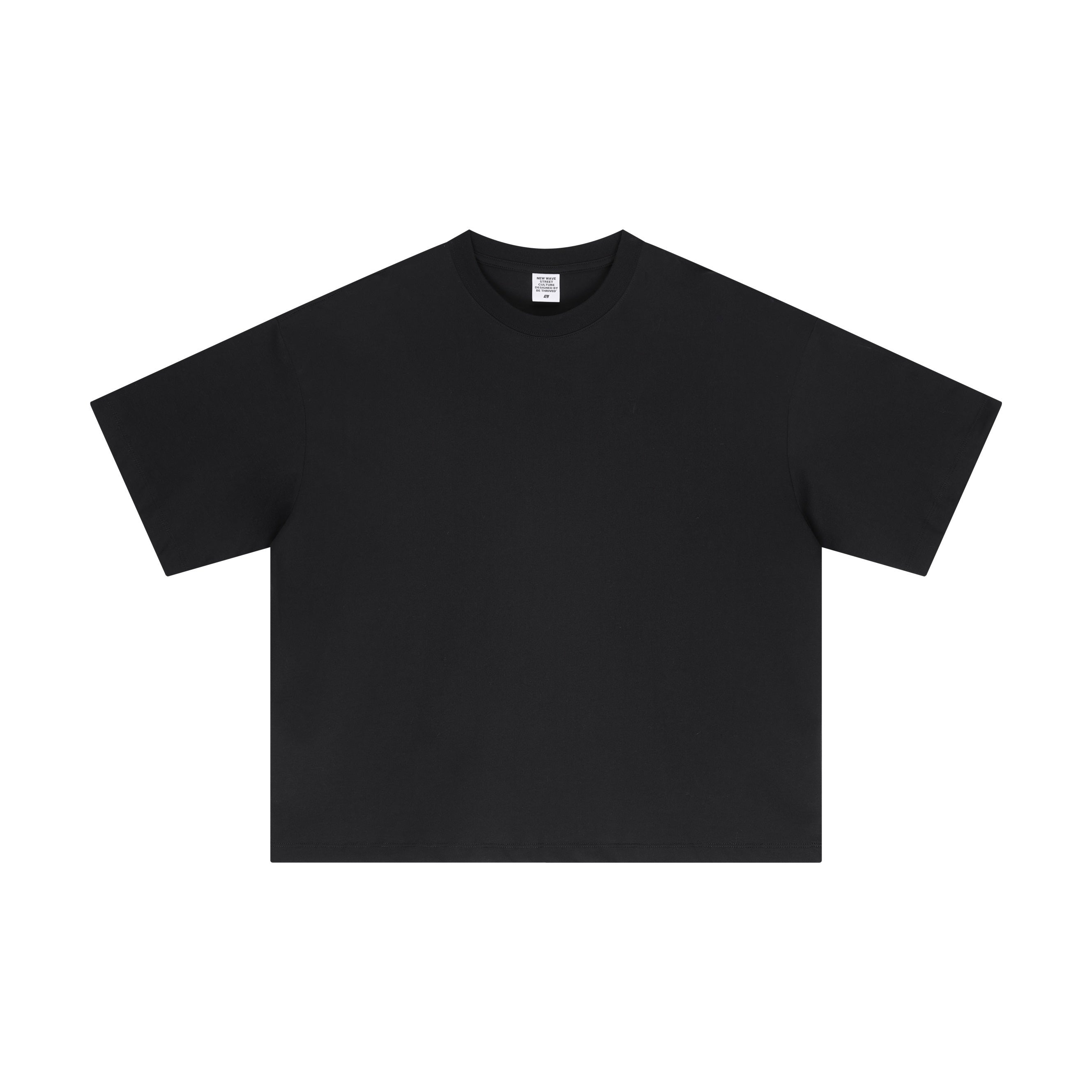 High Quality 230GSM 100% Cotton Basic Boxy Short and Wide Short-sleeve T-shirt Solid O-neck T-shirt for Men