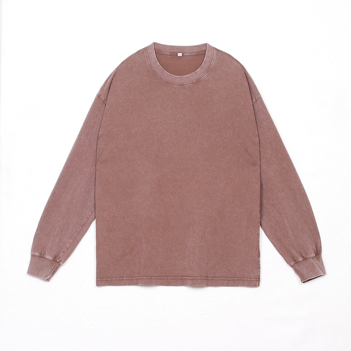 100% cotton, 230g heavyweight vintage distressed washed drop shoulder long-sleeve oversized t-shirt
