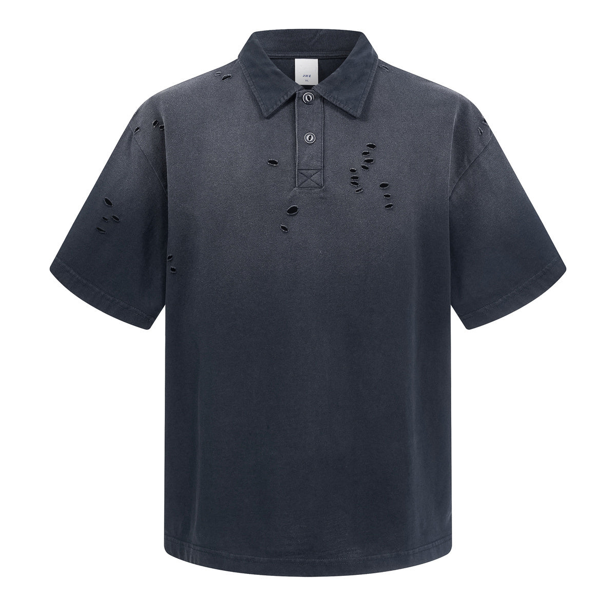 Wholesale heavyweight 275g 100% cotton washed vintage spray-stonewashed distressed ripped short-sleeve T-shirt