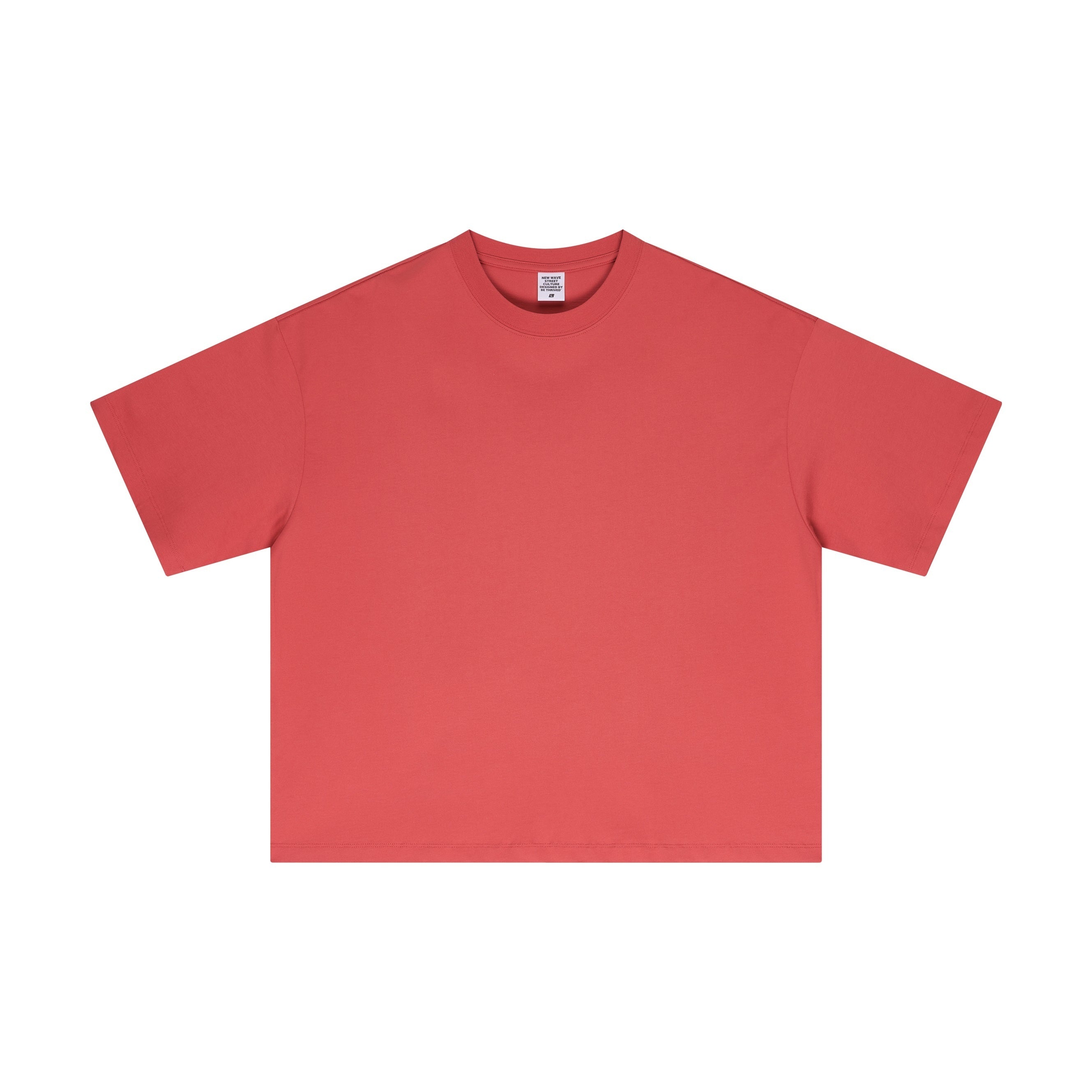 High Quality 230GSM 100% Cotton Basic Boxy Short and Wide Short-sleeve T-shirt Solid O-neck T-shirt for Men