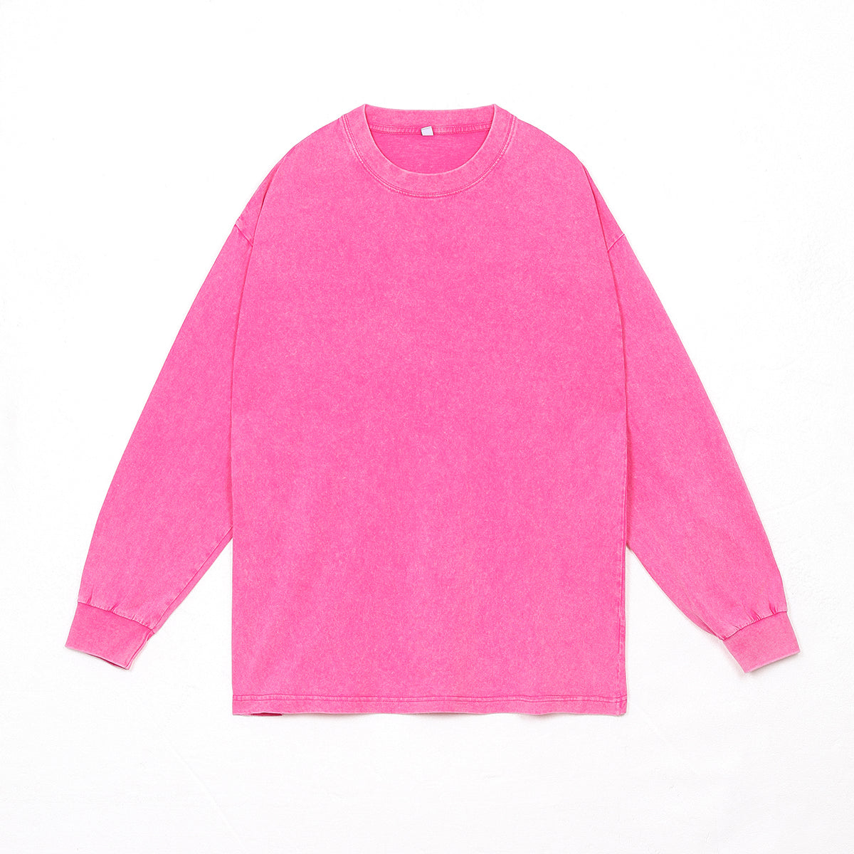 100% cotton, 230g heavyweight vintage distressed washed drop shoulder long-sleeve oversized t-shirt