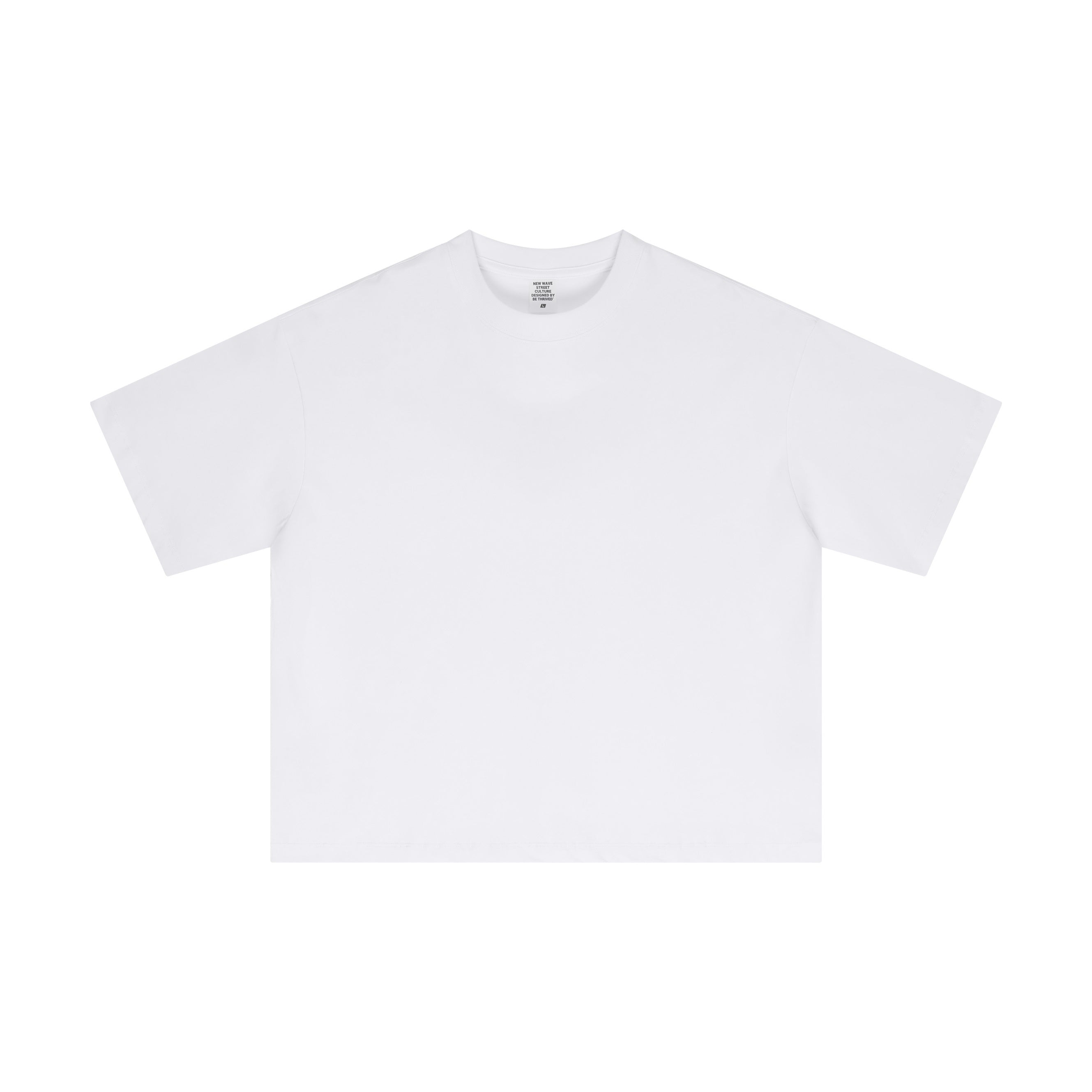 High Quality 230GSM 100% Cotton Basic Boxy Short and Wide Short-sleeve T-shirt Solid O-neck T-shirt for Men